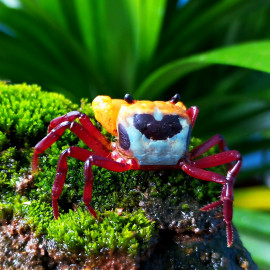 Lepidothelphusa menneri - Crabe tricolore de Bornéo