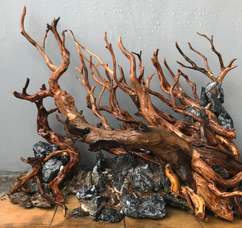 Décor aquarium roches et racines aquascaping