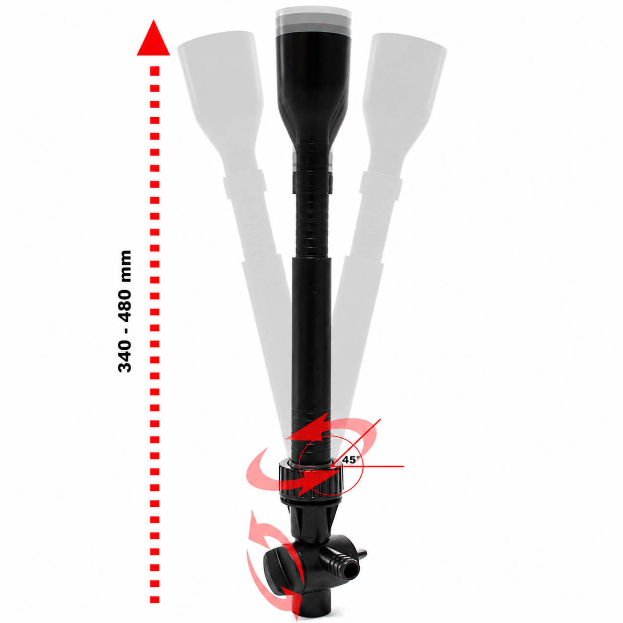 Tube telescopique Sunsun HJ-1503 hauteur 340 480 mm rotation 45 degres
