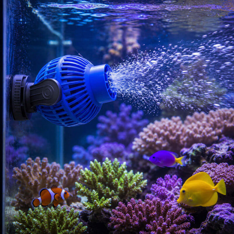 SunSun JVP-132 en fonctionnement dans un aquarium recifal