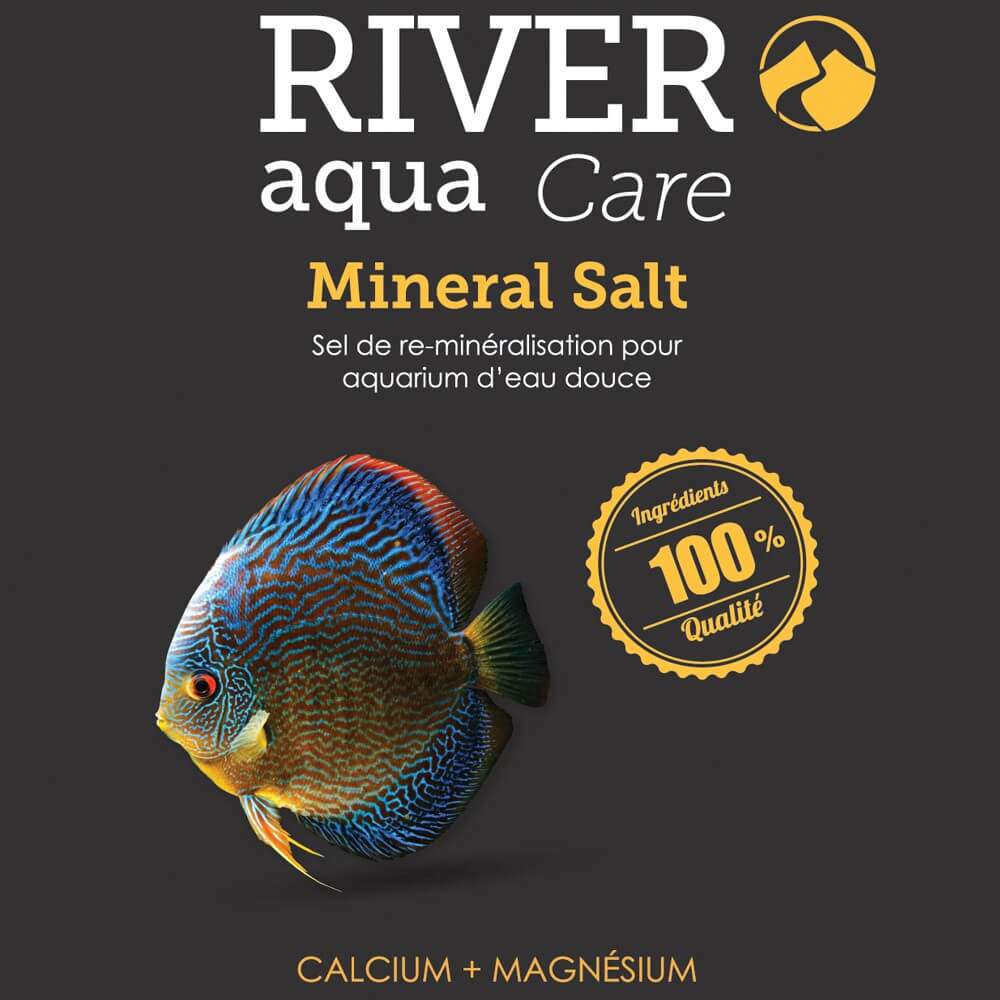 River Aqua Care Mineral Salt, la meilleure solution de re-minéralisation de l'eau osmosée pour votre aquarium d'eau douce.
