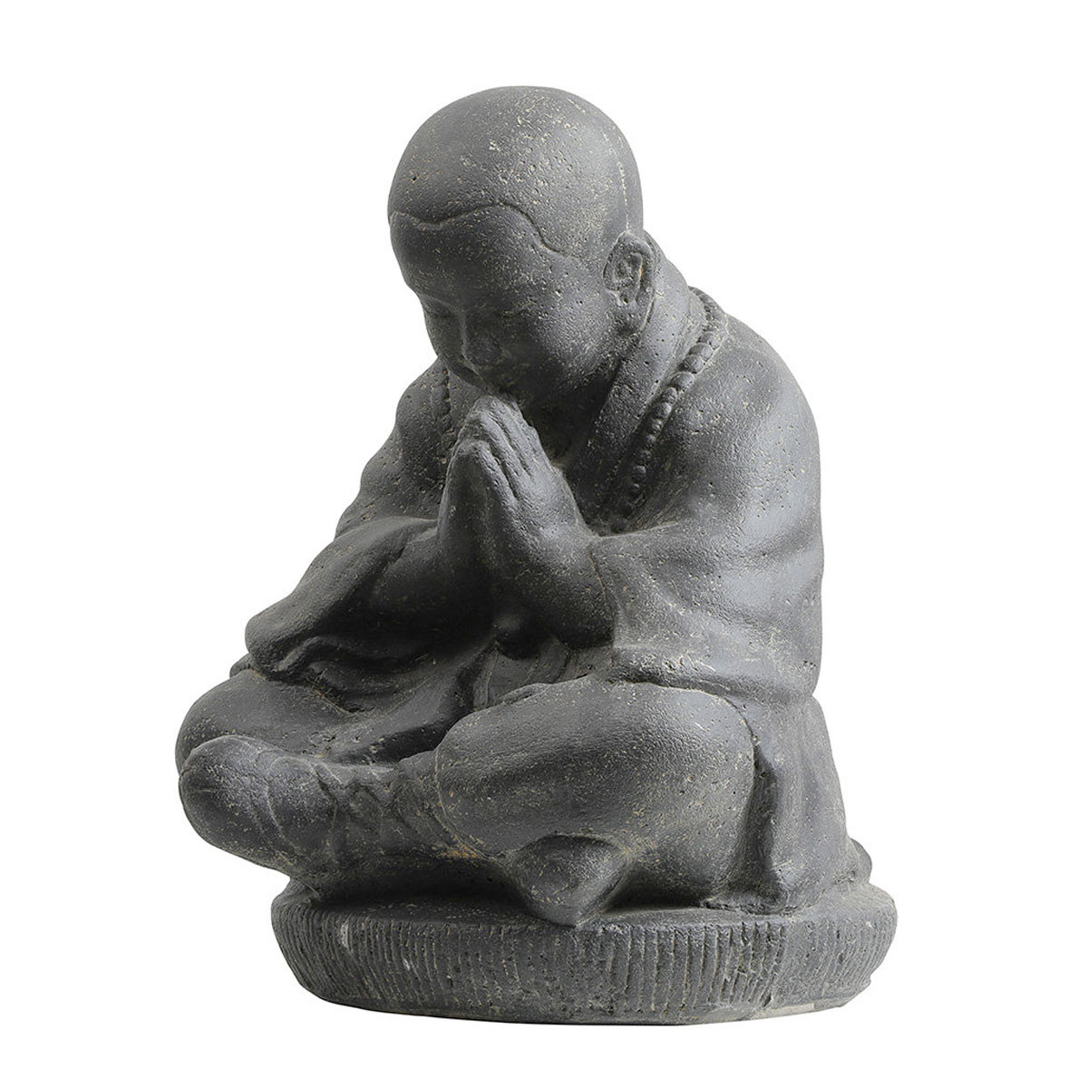 Statue de 47cm légère représentant un moine bouddhiste assis. Idéale en décoration d'intérieur, pour un temple ou pour un espace zen