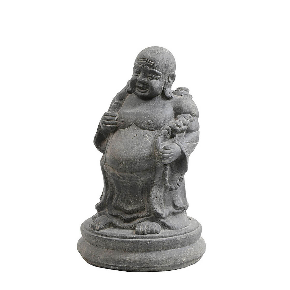Statue de moine asiatique debout "pensant" de 75cm de hauteur en pierre véritable. Idéale pour un espace zen, un jardin ou en décoration d'intérieur
