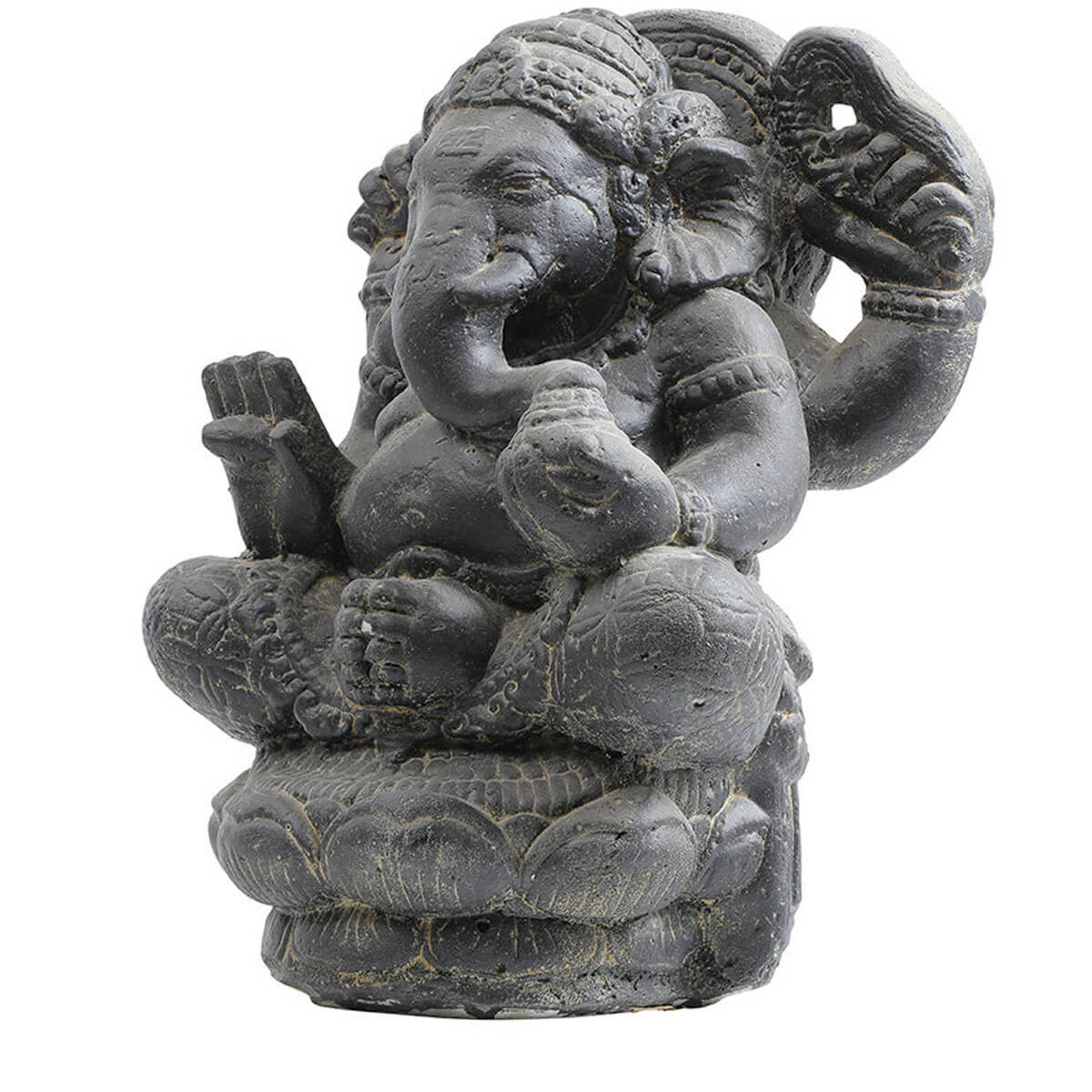 Statue de Ganesh assis de 60cm idéale en décoration de jardin ou d'intérieur