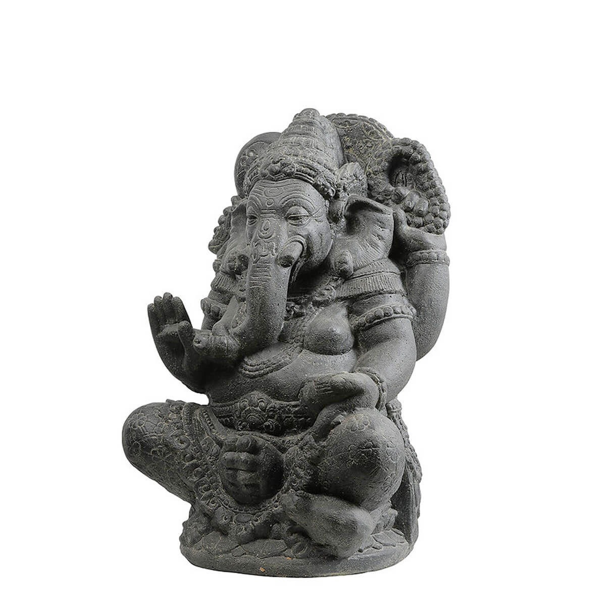 Statue de Ganesh assis de 80cm idéale en décoration de jardin pour l'extérieur ou en décoration d'intérieur dans un environnement zen, apaisant ou un spa