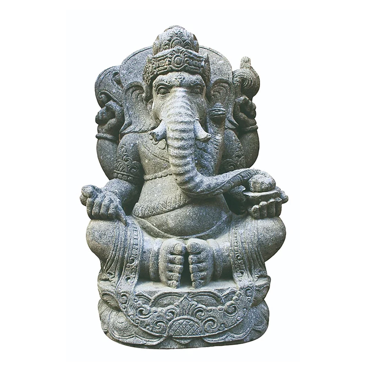 Statue de Ganesh assis de 100cm de hauteur, idéale pour une décoration zen ou en décoration de jardin