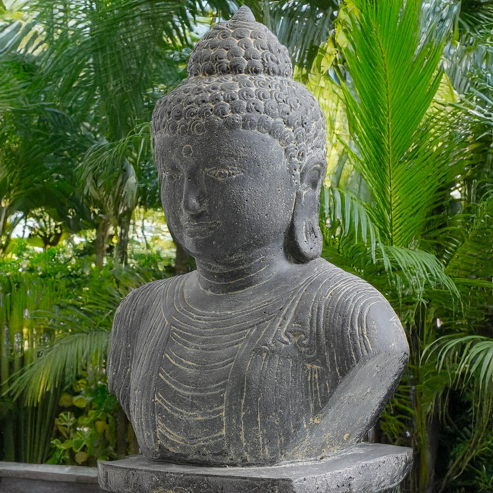 Statue buste de bouddha de 40cm, décoration d'intérieur, décoration de jardin ou d'espace zen et bien-être