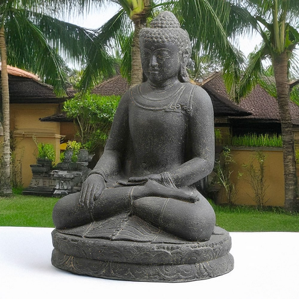 présentation sera bouddha assis f appel à la terre