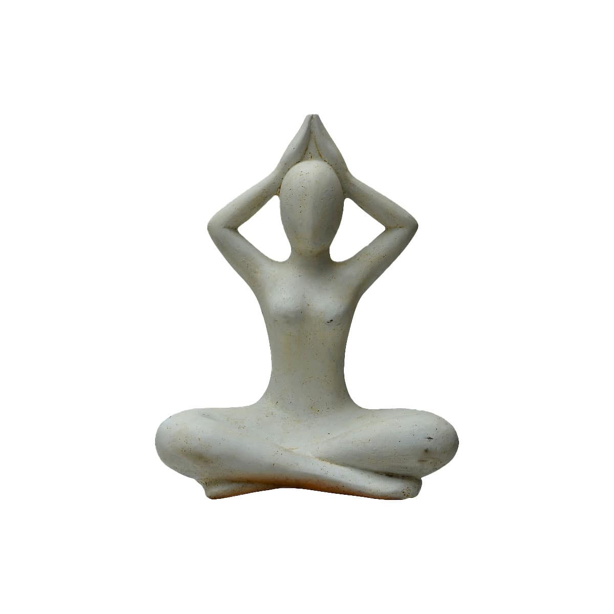 Statue de Yoga Sukhasana  Blanc de 30cm en position Diving short