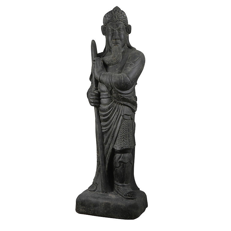 Statue représentant Kwang Kong, dieu du commerce 240cm, porte bonheur, richesse et prospérité