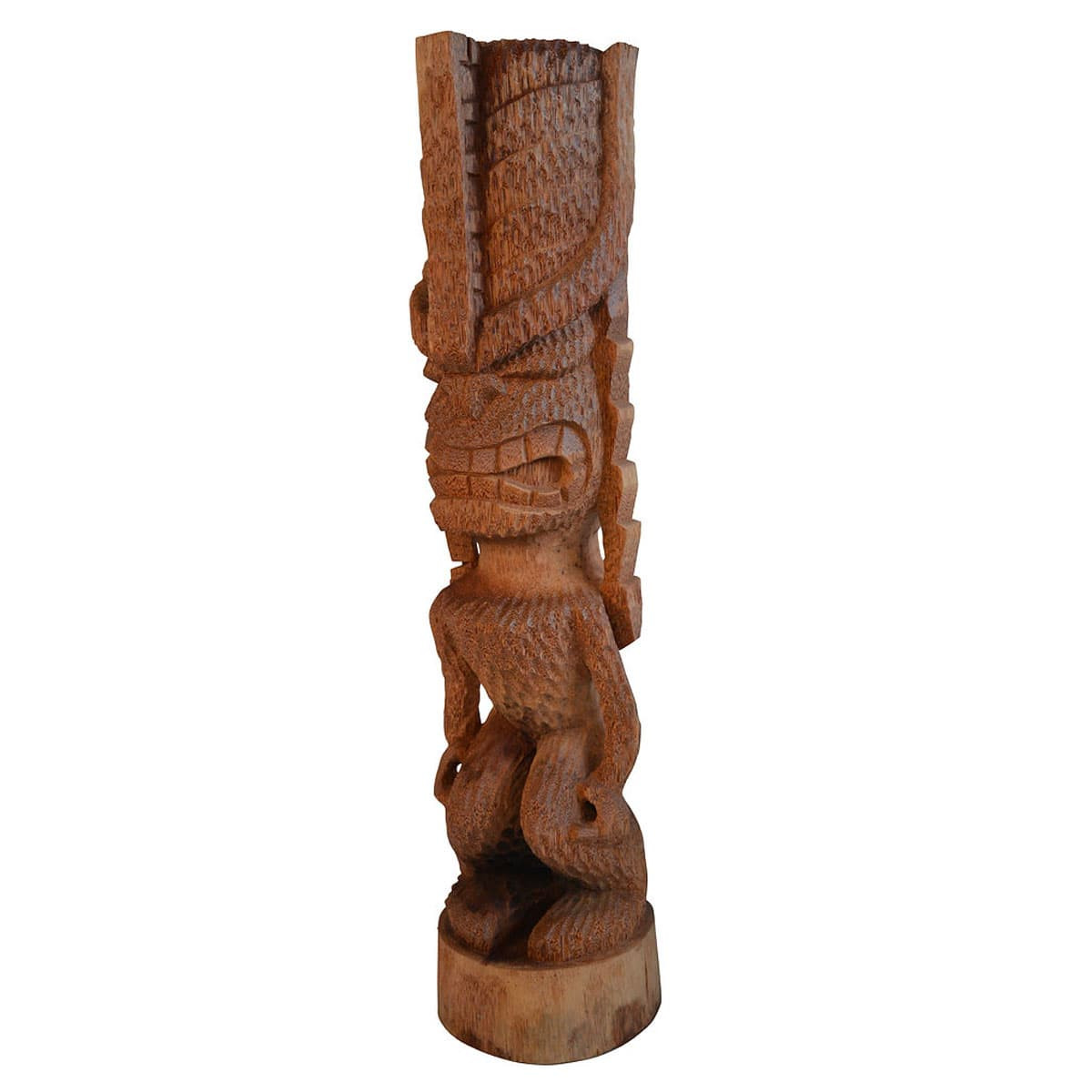 Tiki sculpté en bois, idéal en décoration d'intérieur ou de jardin