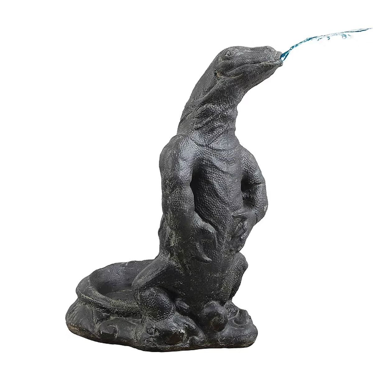 Dragon de Komodo cracheur, fontaine animale idéale pour un bassin de jardin ou un décor extérieur.