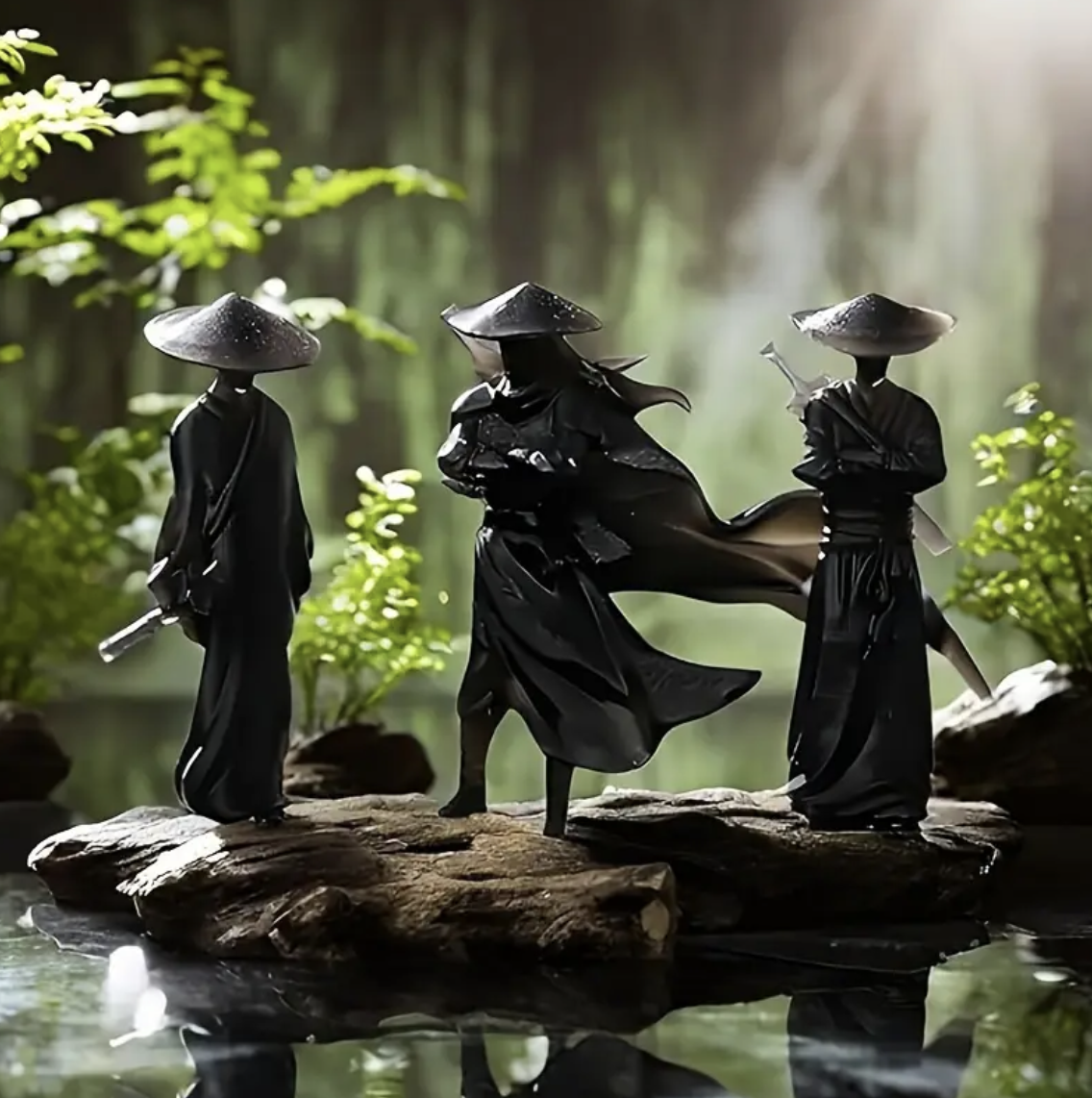 illustration aquaplante 3 samouraïs