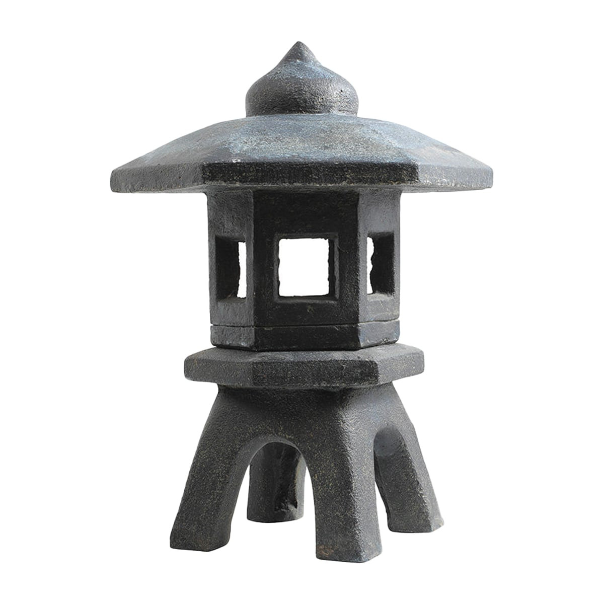 Lanterne lampe de jardin en pierre reconstituée de 70cm