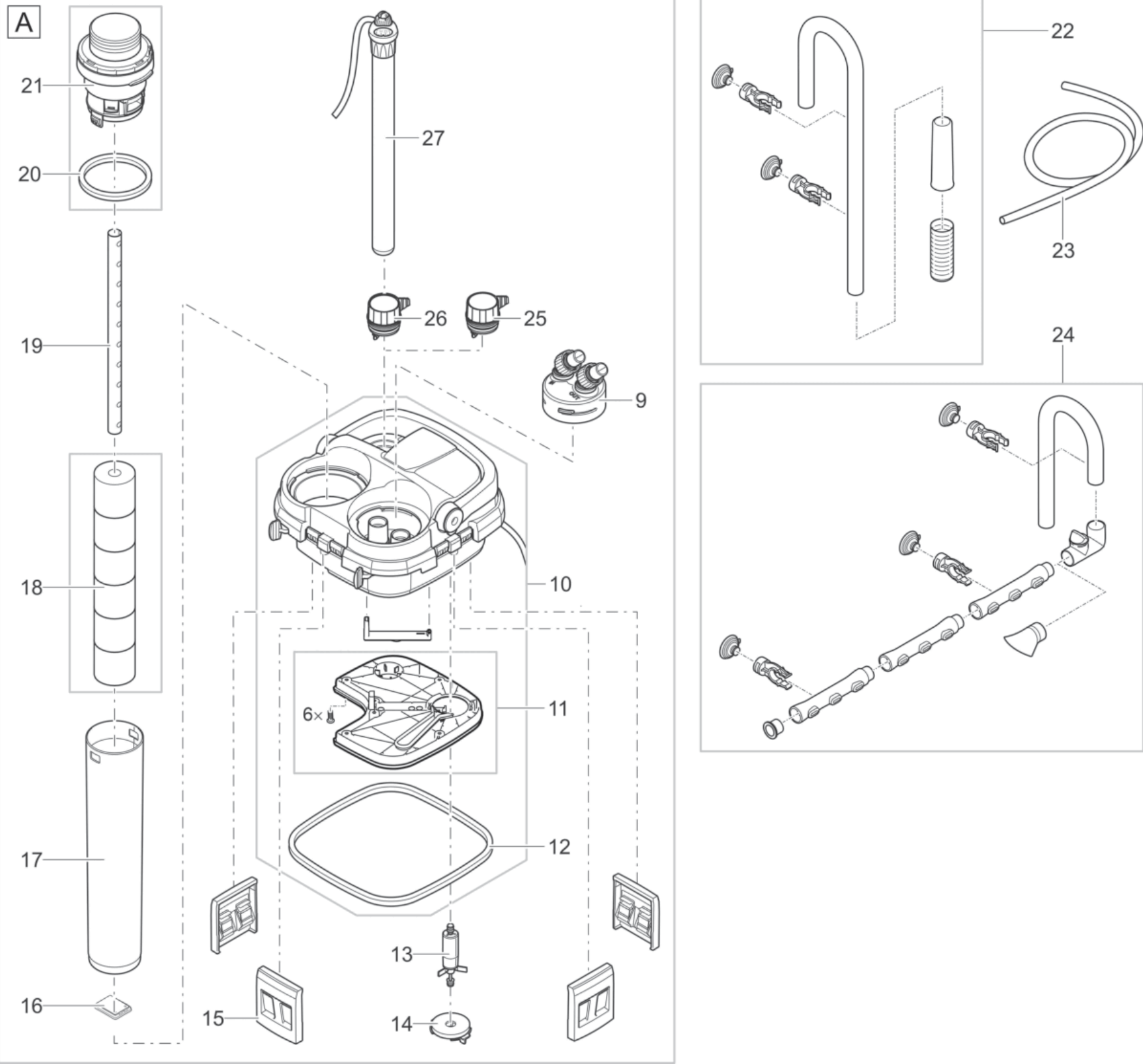 schéma éclaté oase couvercle interne pour biomaster