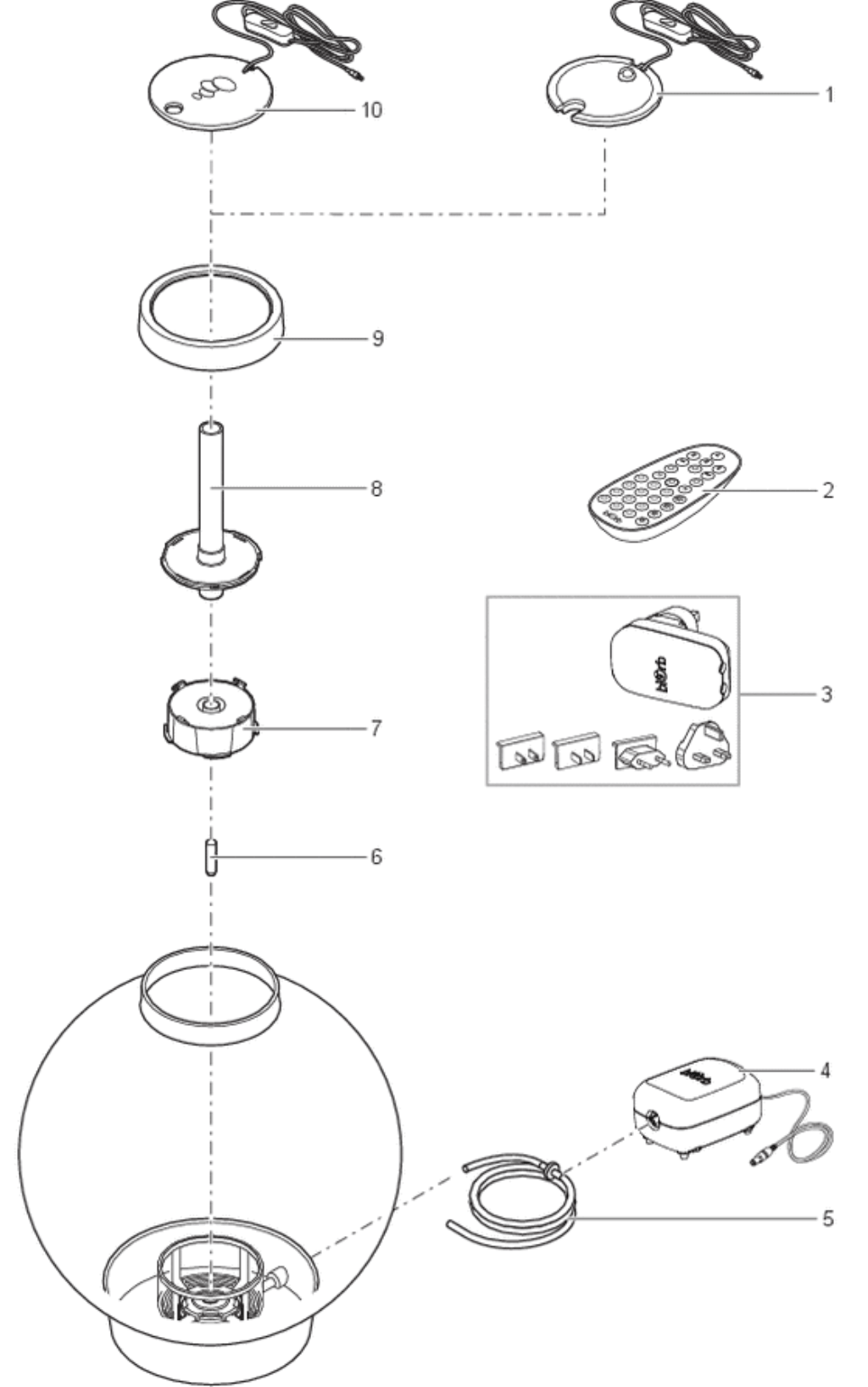 schéma éclaté aquarium boire