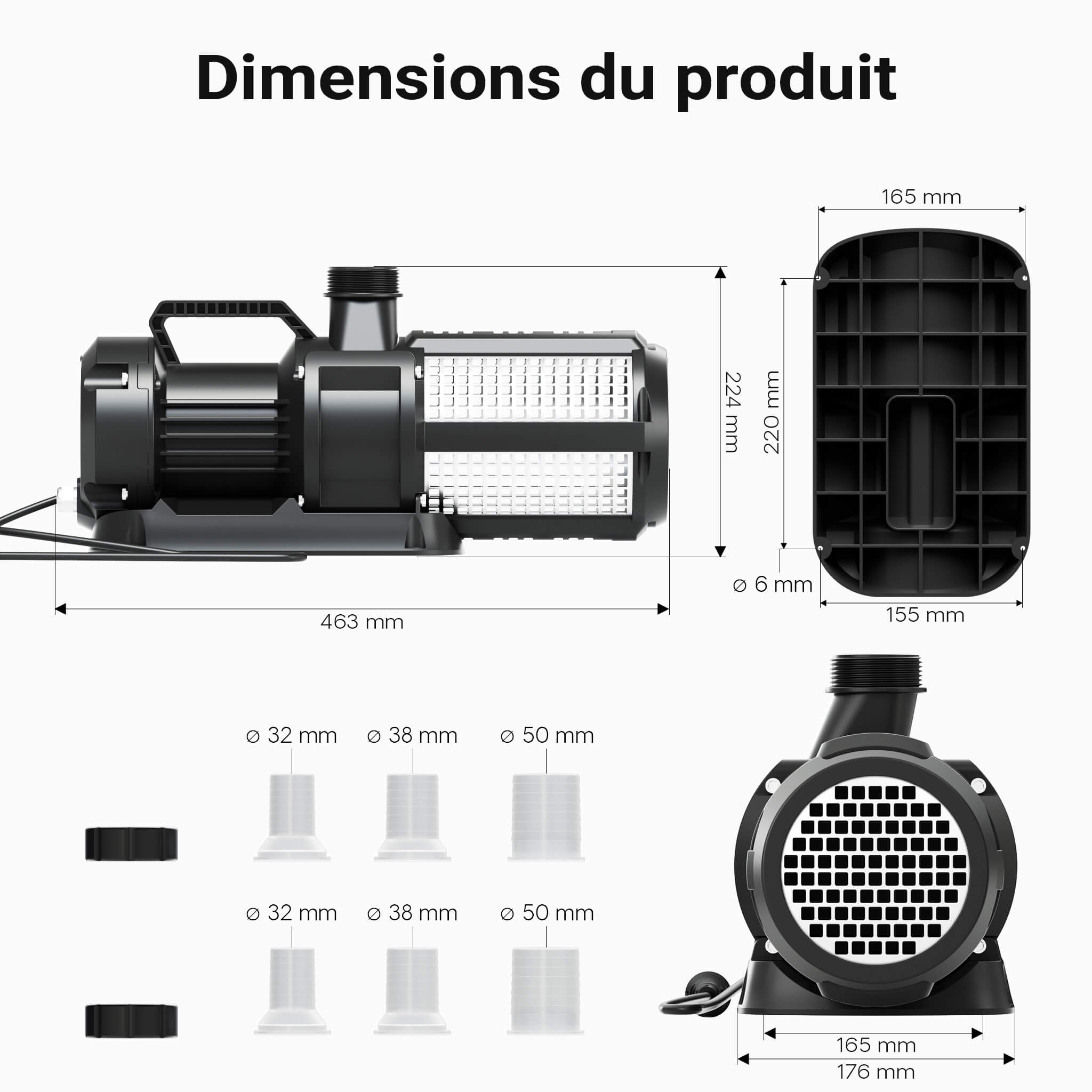 SunSun CET-35000T dimensions 463x176x224 mm